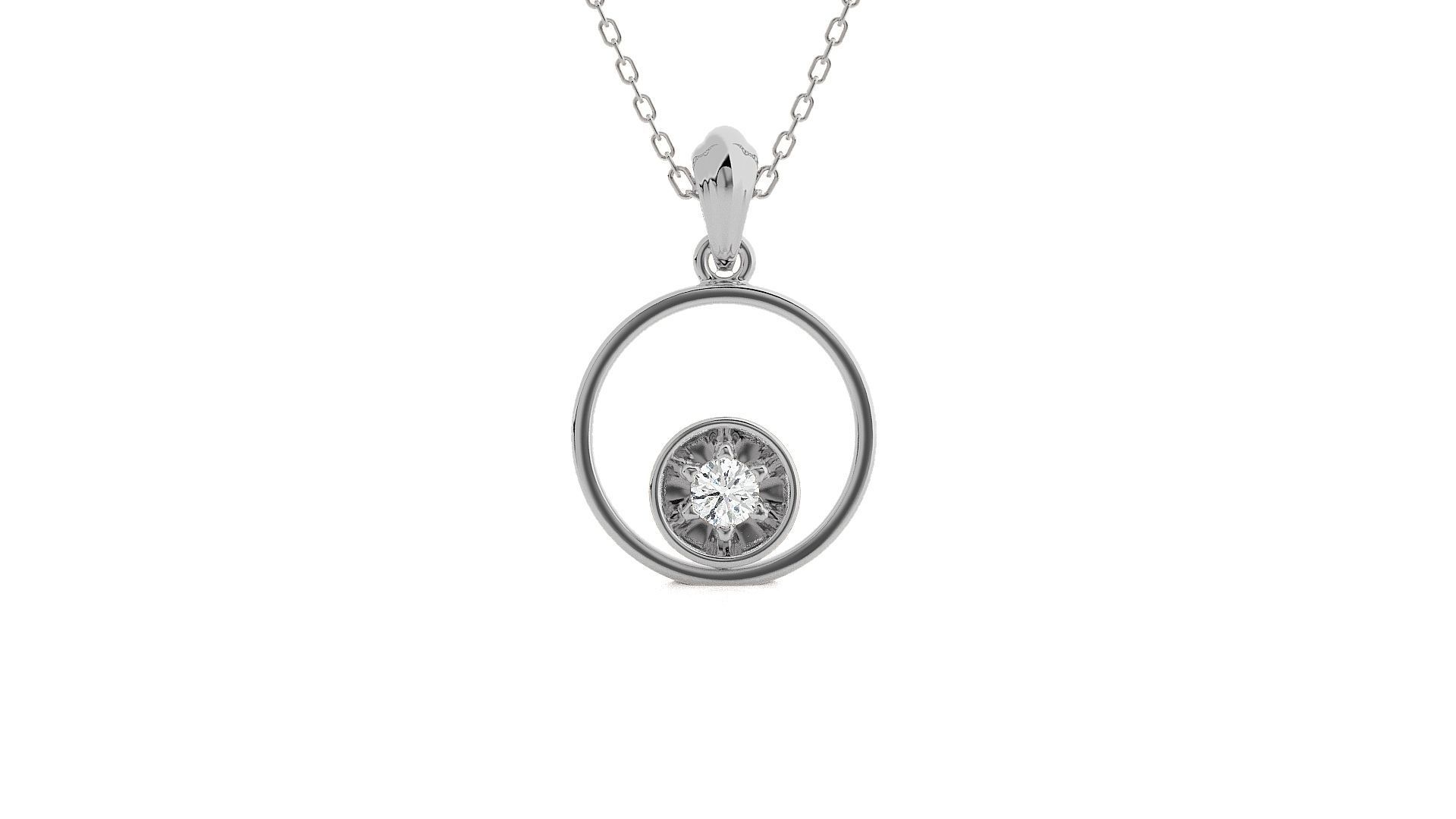 Solitaire Diamond Light wt Pendant Earrings Set 3dm stl renders 3D print model_11