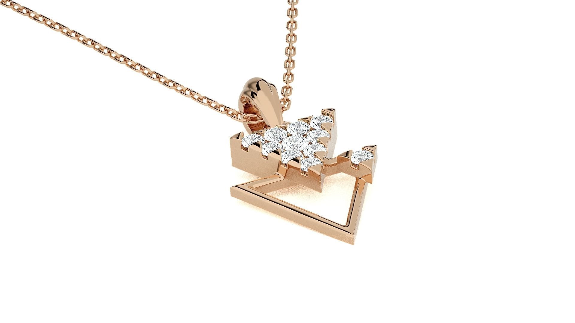 Triangle Light wt Pendant Earrings Set 3dm stl renders details 3D print model_8