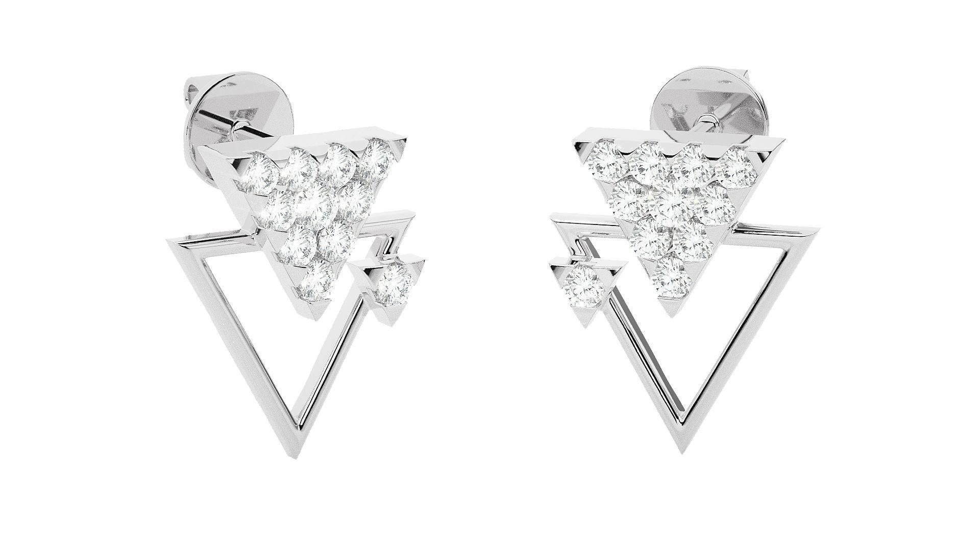 Triangle Light wt Pendant Earrings Set 3dm stl renders details 3D print model_16