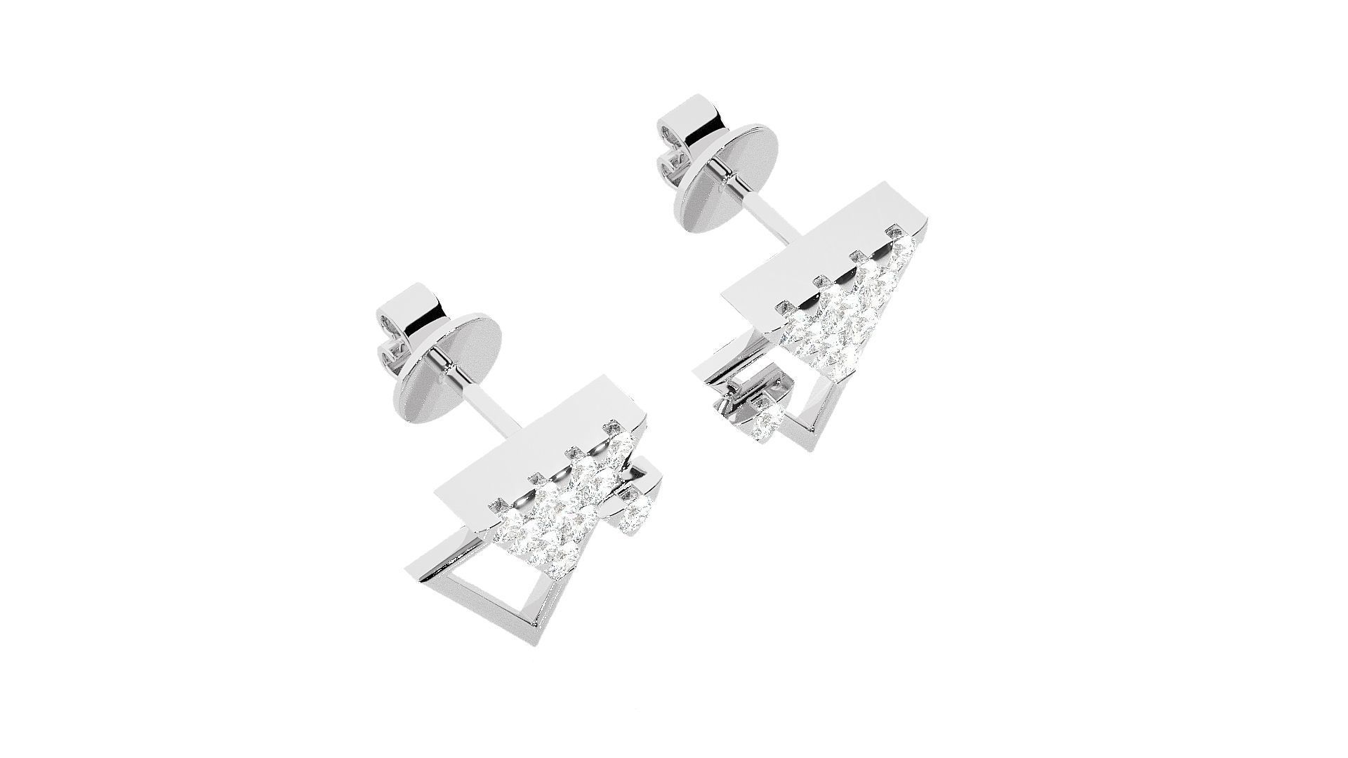 Triangle Light wt Pendant Earrings Set 3dm stl renders details 3D print model_13