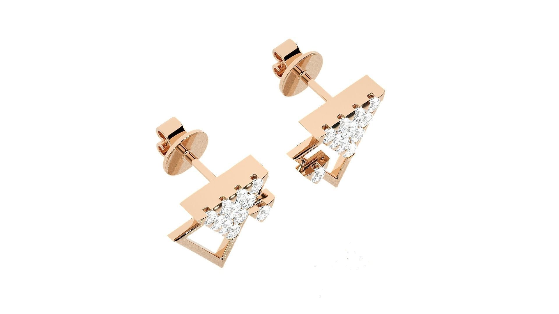 Triangle Light wt Pendant Earrings Set 3dm stl renders details 3D print model_6