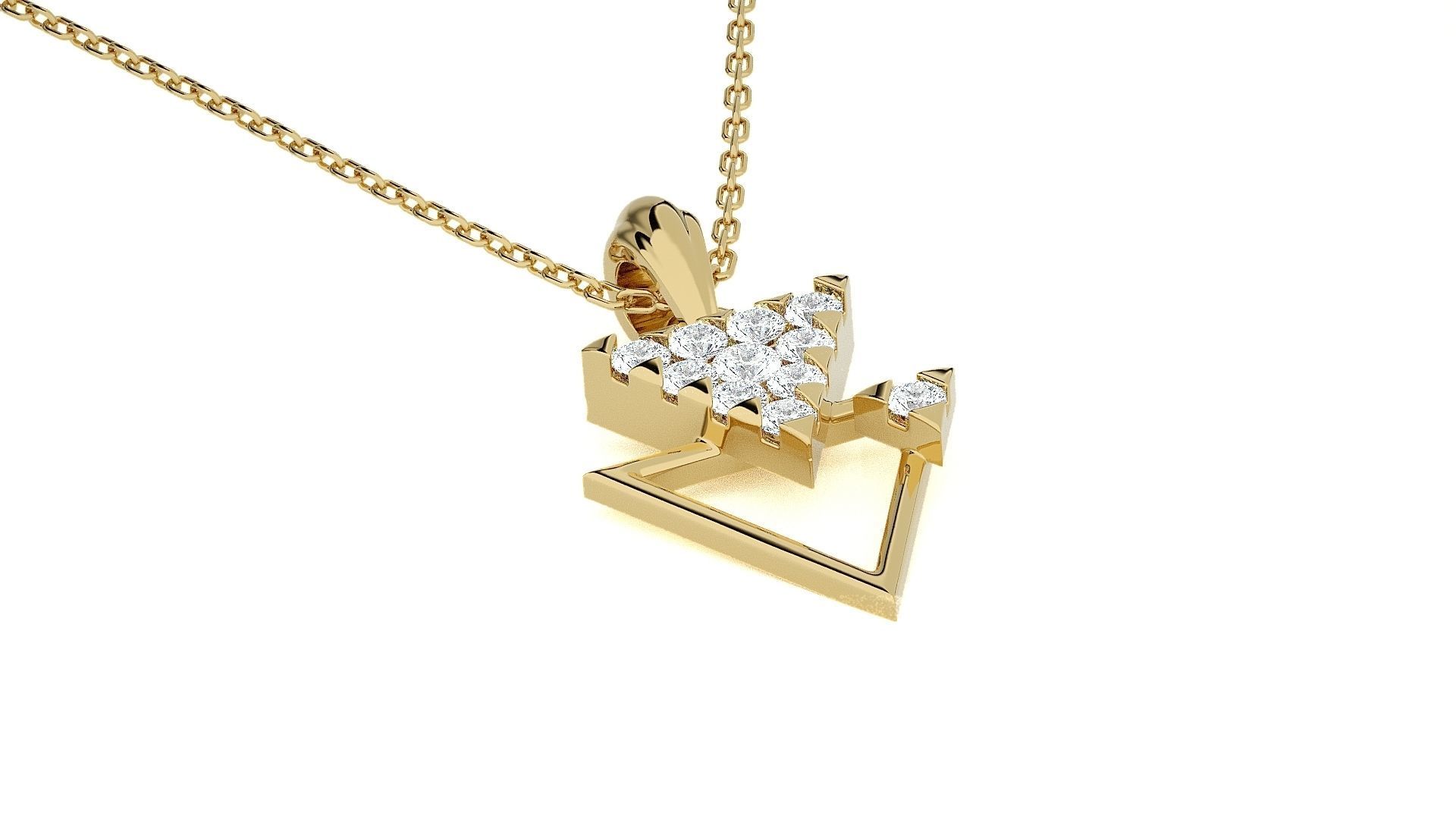 Triangle Light wt Pendant Earrings Set 3dm stl renders details 3D print model_22