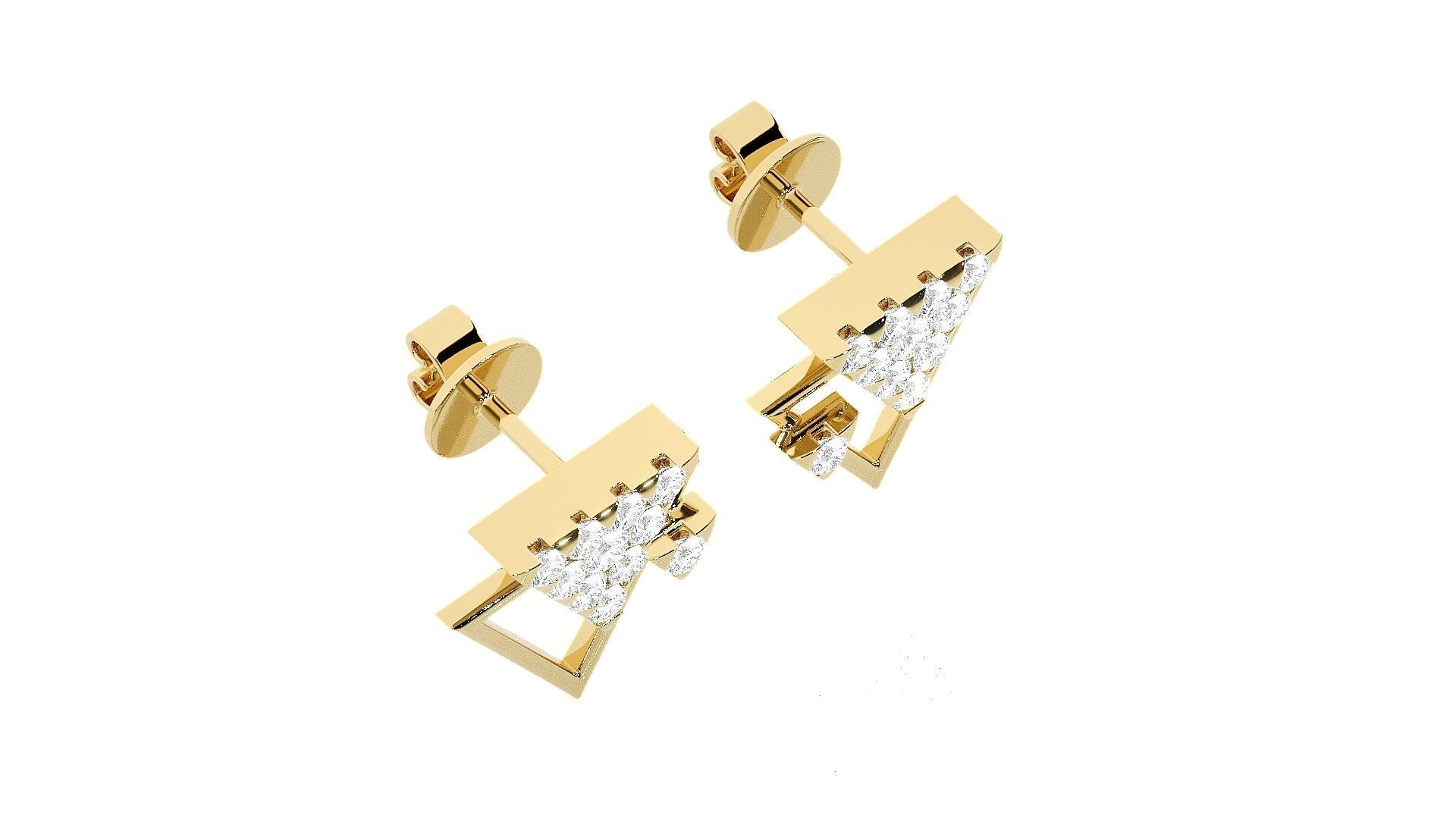 Triangle Light wt Pendant Earrings Set 3dm stl renders details 3D print model_20