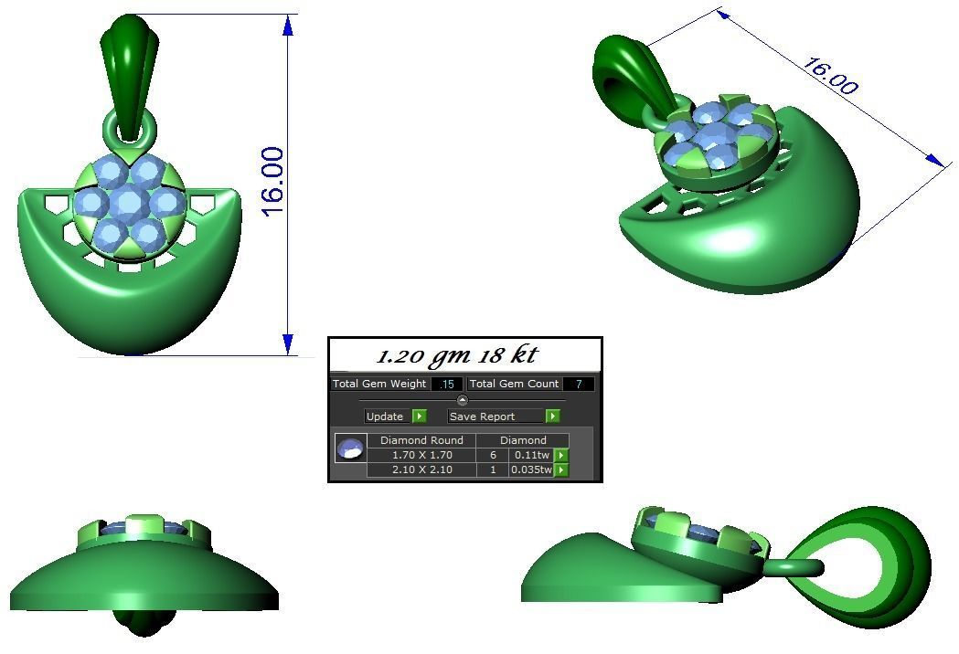 Light wt Pendant Earrings Set 3dm stl renders details 3D print model_6