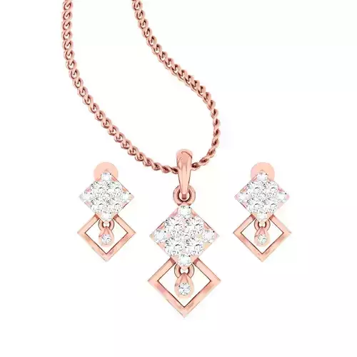 Triangular Light wt Pendant Earrings Set 3dm stl obj mtl gltf