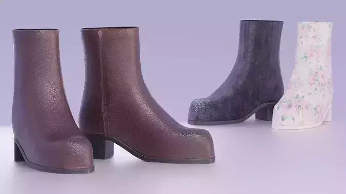 Low-Poly Female Boots 