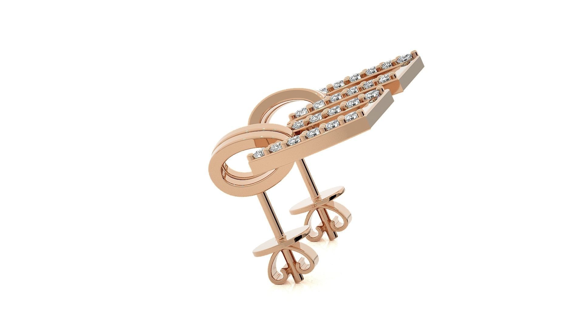 Light wt Pendant Earrings Set 3dm stl obj mtl gltf glb renders 3D print model_9