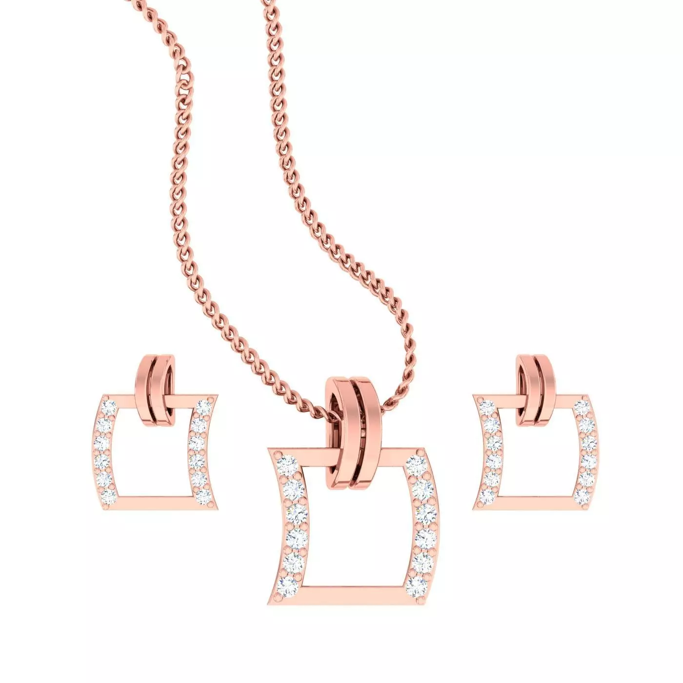 Light wt Pendant Earrings Set 3dm stl obj mtl gltf glb renders 3D print model_0