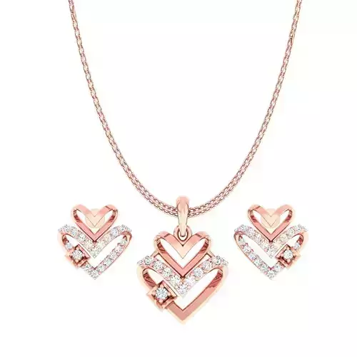 Heart Love valentine Light wt Pendant Earrings Set 3dm stl obj 3D print model