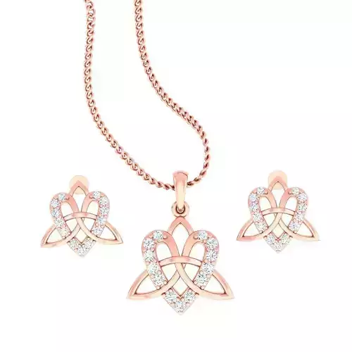 Heart Love valentine Light wt Pendant Earrings Set 3dm stl obj 3D print model