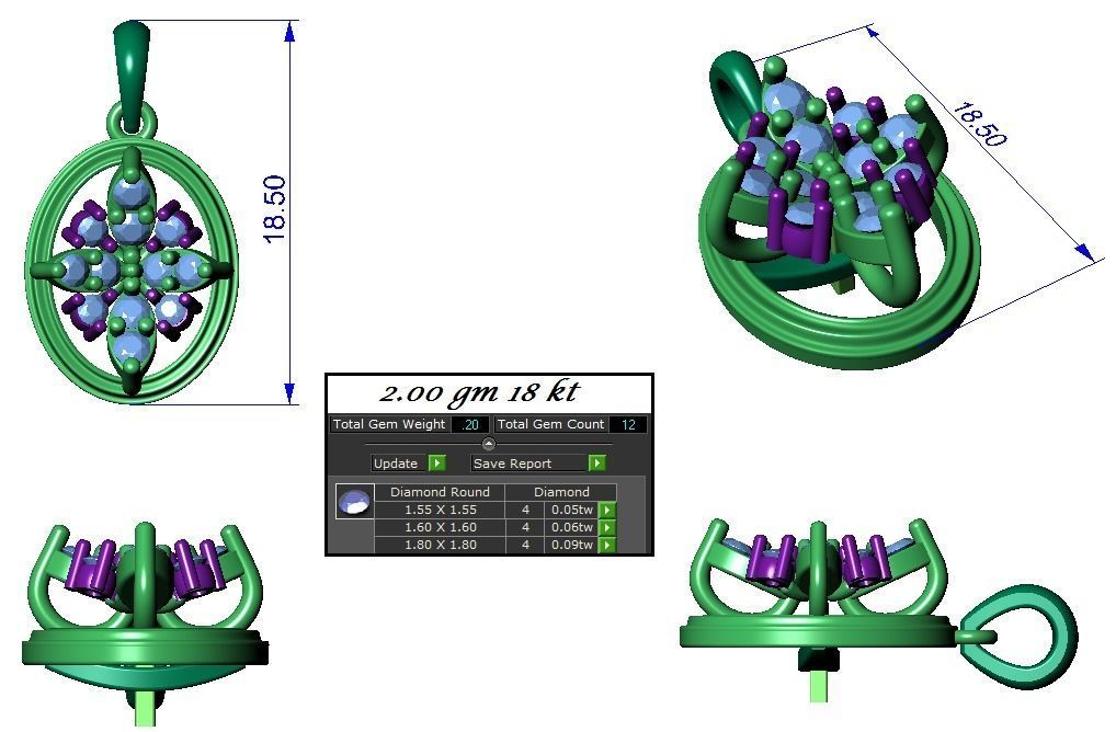 Light wt Pendant Earrings Set 3dm stl obj mtl gltf glb renders  3D print model_4