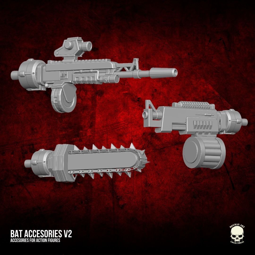 Bat Arm Accesories Kit V2 3D printable File For Action Figures 3D print model_15