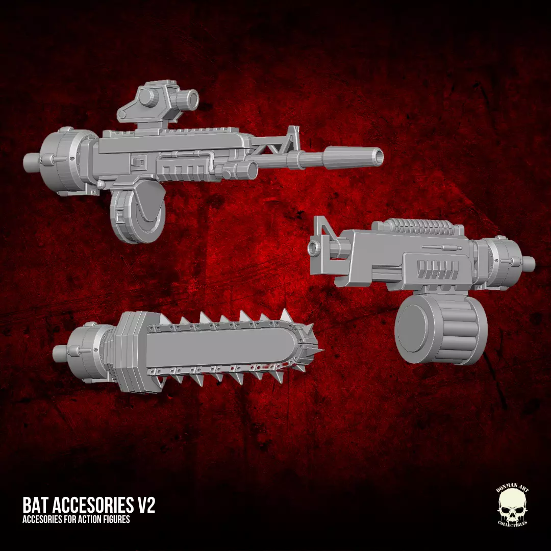 Bat Arm Accesories Kit V2 3D printable File For Action Figures 3D print model_0