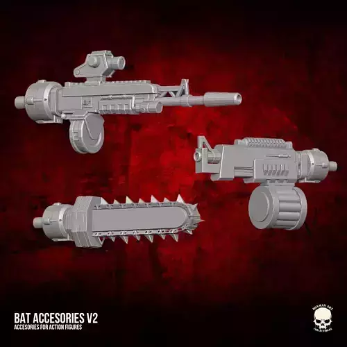 Bat Arm Accesories Kit V2 3D printable File For Action Figures 3D print model