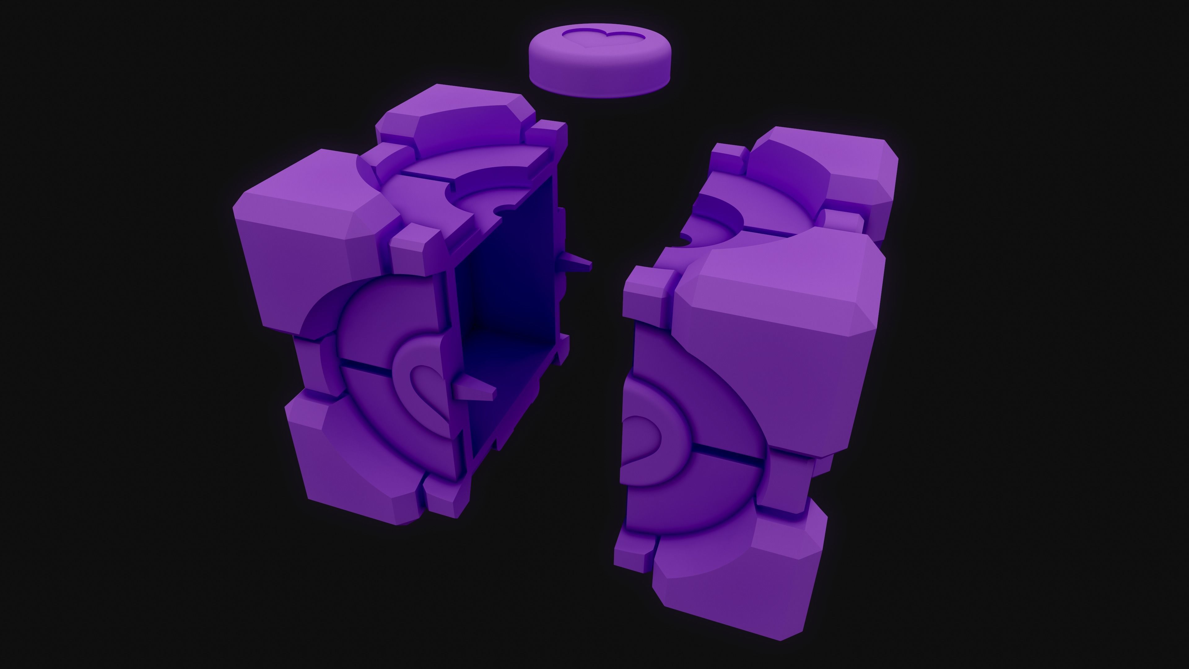 Companion Cube 3D print model_3