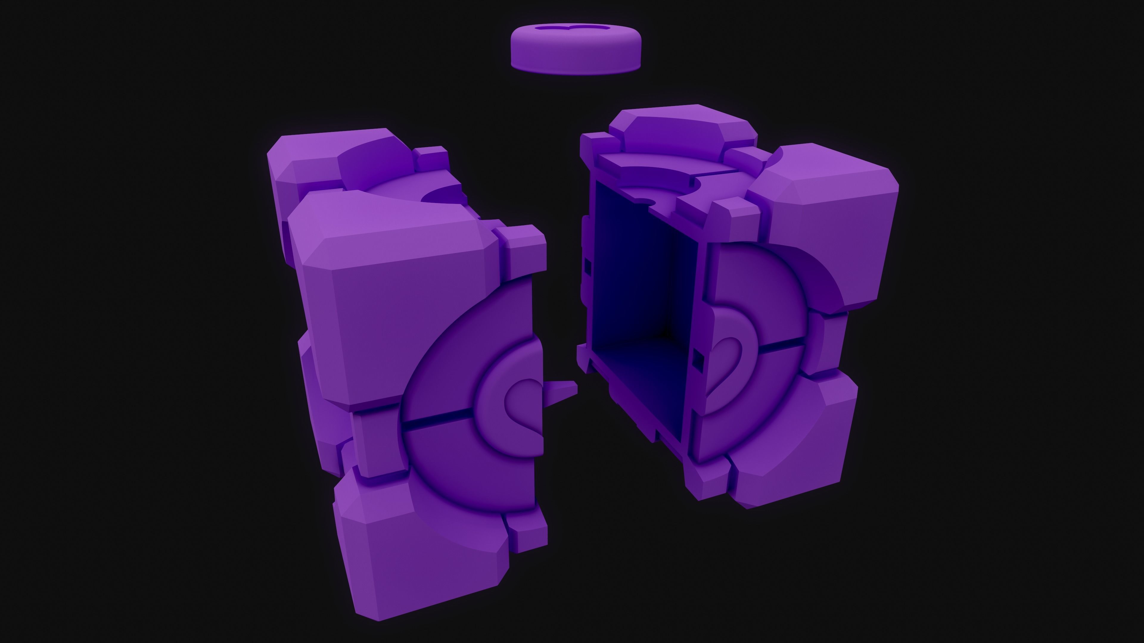 Companion Cube 3D print model_4