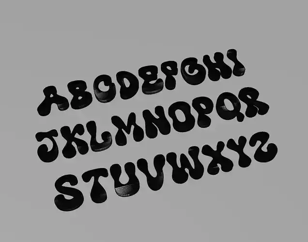 SuperWoobly Text Font 3D Printing STL Collection