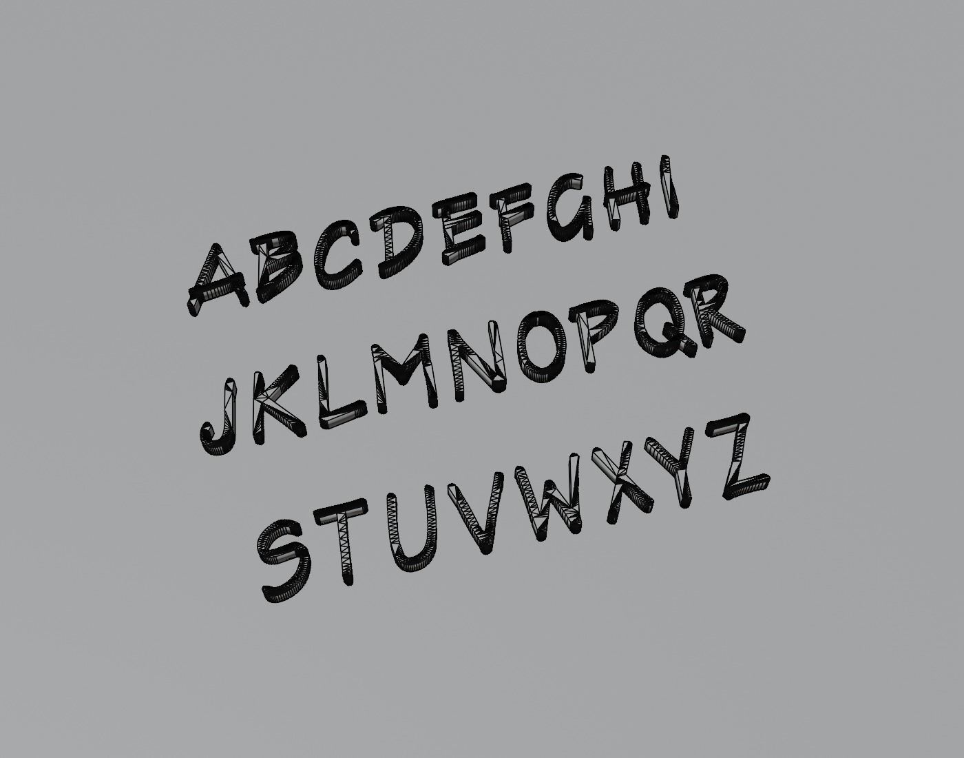 Ronysiswadi16 Text Font 3D Printing STL Collection 3D print model_3