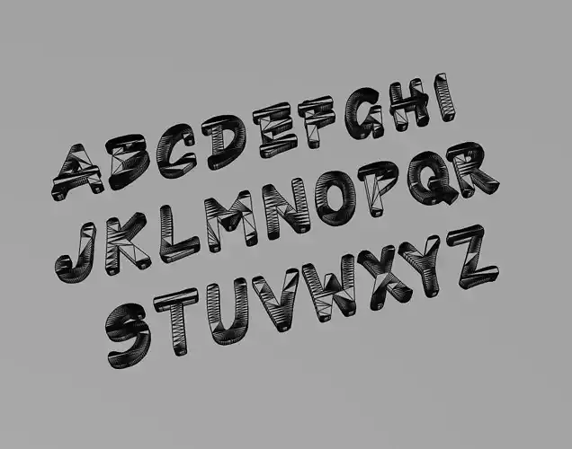 Ronysiswadi16Black Text Font 3D Printing STL Collection