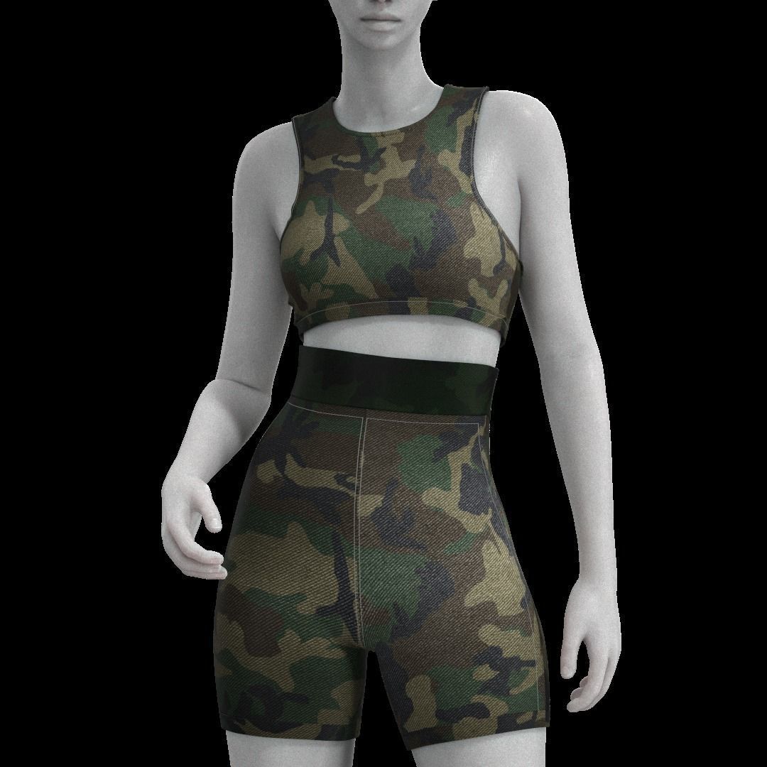 Female Active Wear  Low-poly 3D model_12