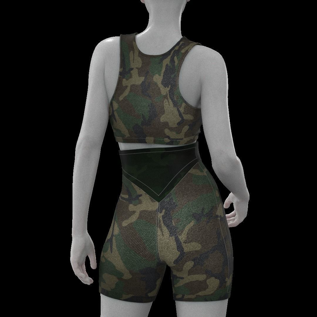 Female Active Wear  Low-poly 3D model_13