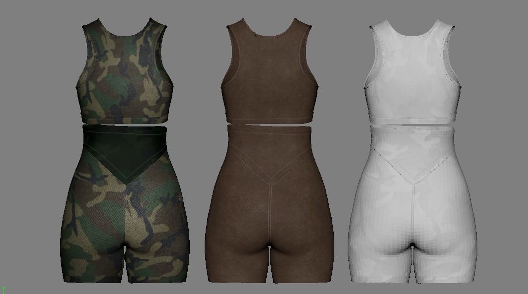 Female Active Wear  Low-poly 3D model_23