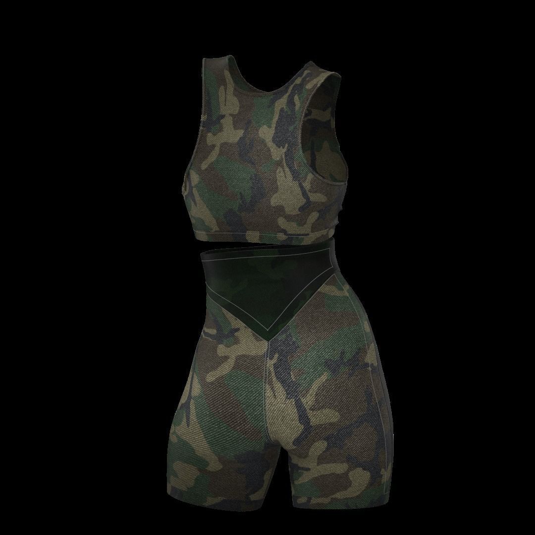Female Active Wear  Low-poly 3D model_15