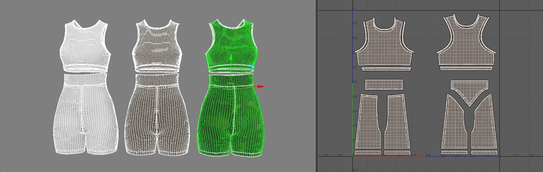 Female Active Wear  Low-poly 3D model_24