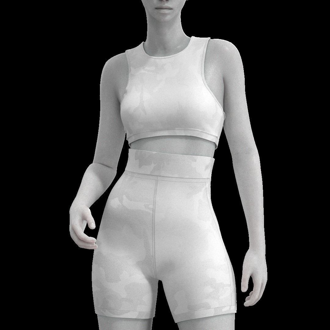Female Active Wear  Low-poly 3D model_6