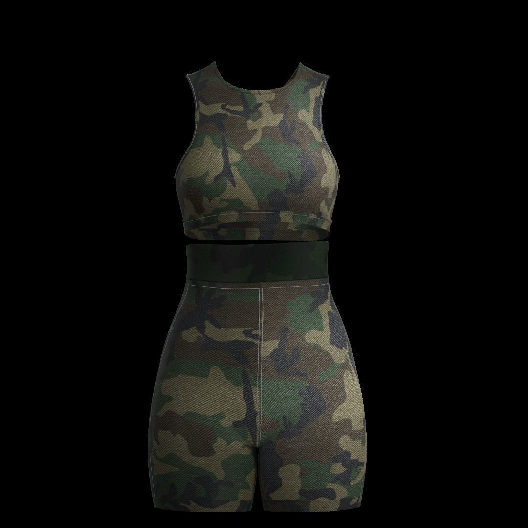 Female Active Wear  Low-poly 3D model_10