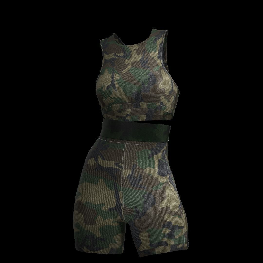 Female Active Wear  Low-poly 3D model_14