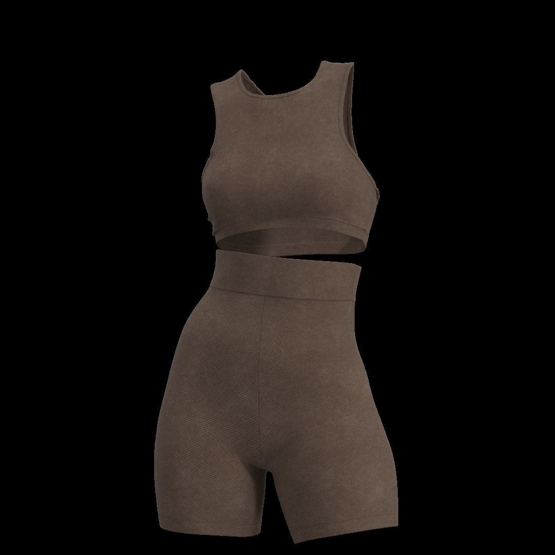 Female Active Wear  Low-poly 3D model_20