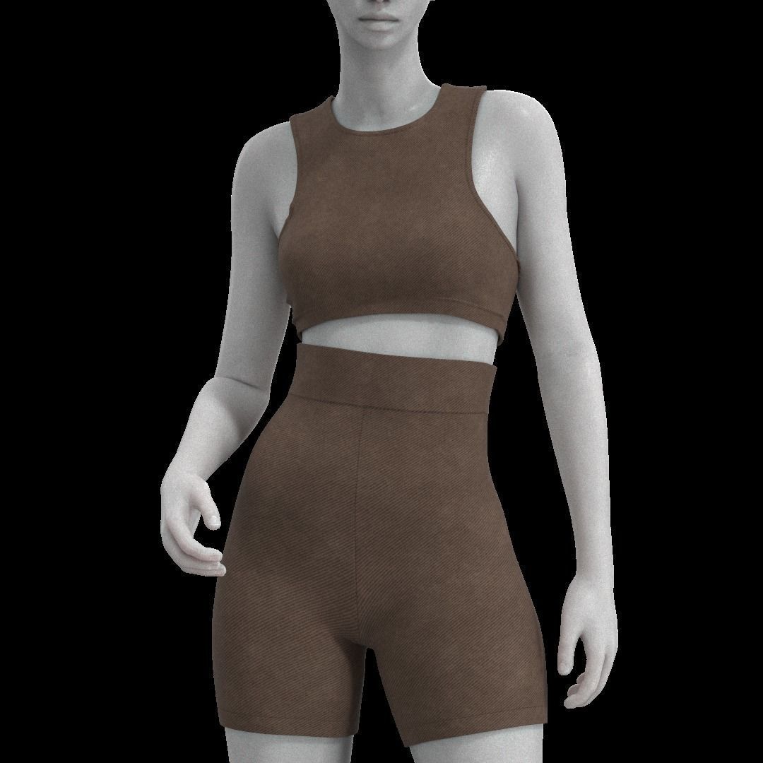 Female Active Wear  Low-poly 3D model_18