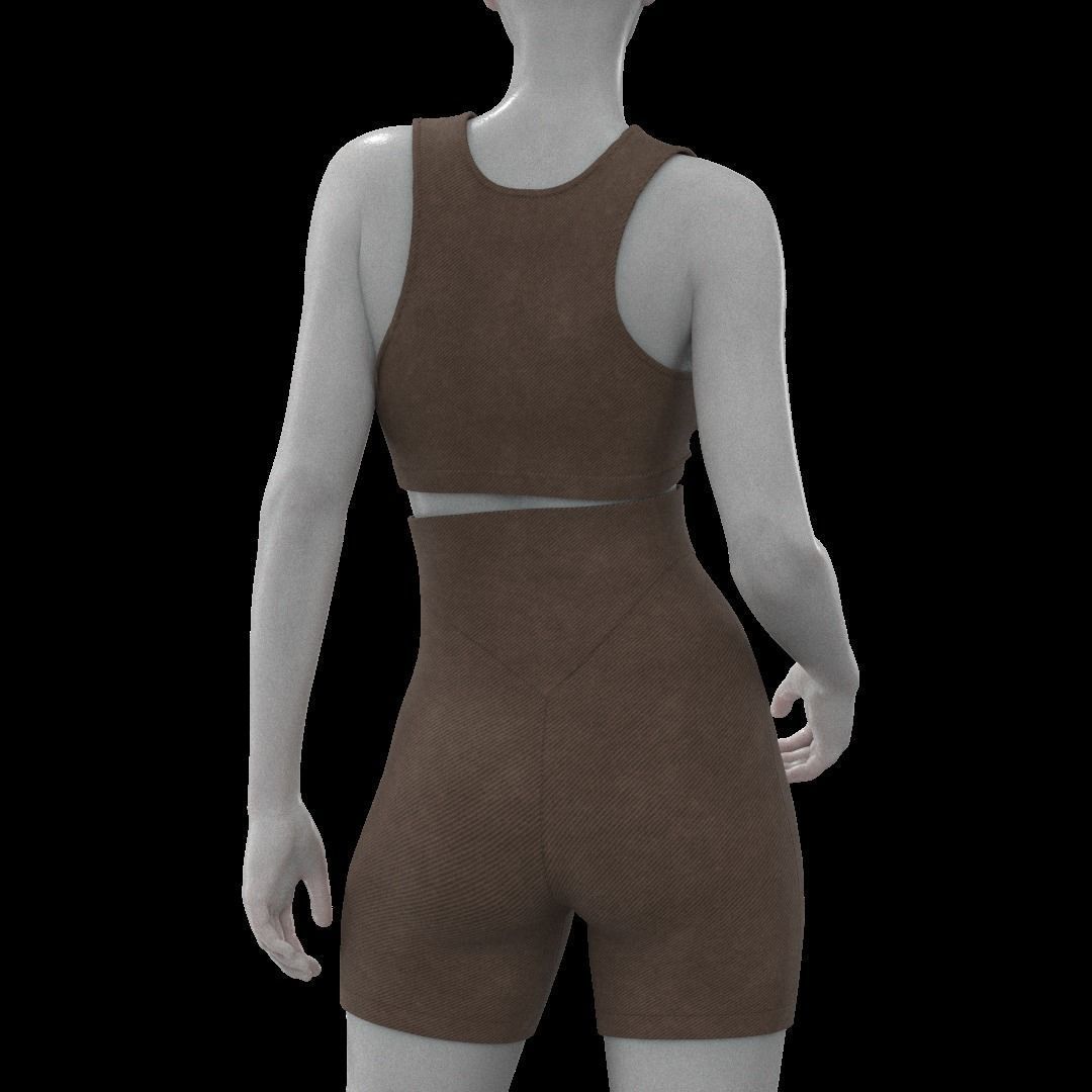 Female Active Wear  Low-poly 3D model_19