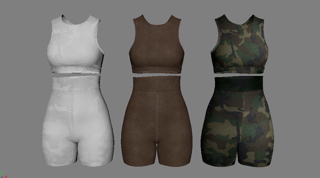 Female Active Wear  Low-poly 3D model_22