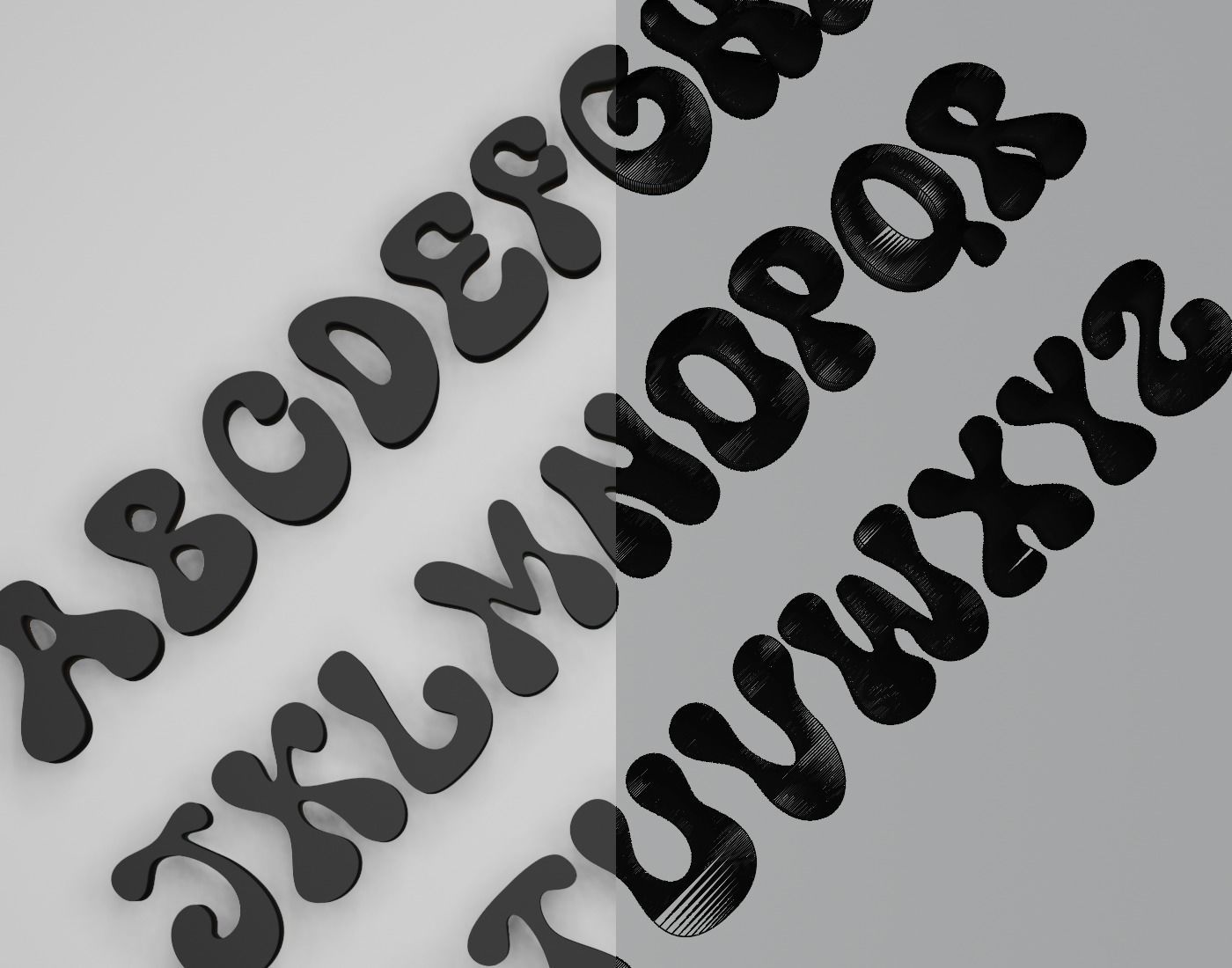 SuperWoobly Text Font 3D Printing STL Collection 3D print model_5