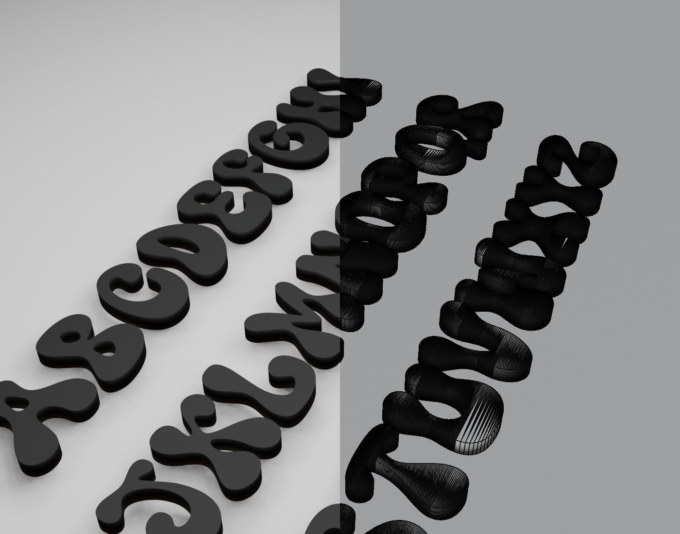 SuperWoobly Text Font 3D Printing STL Collection 3D print model_12