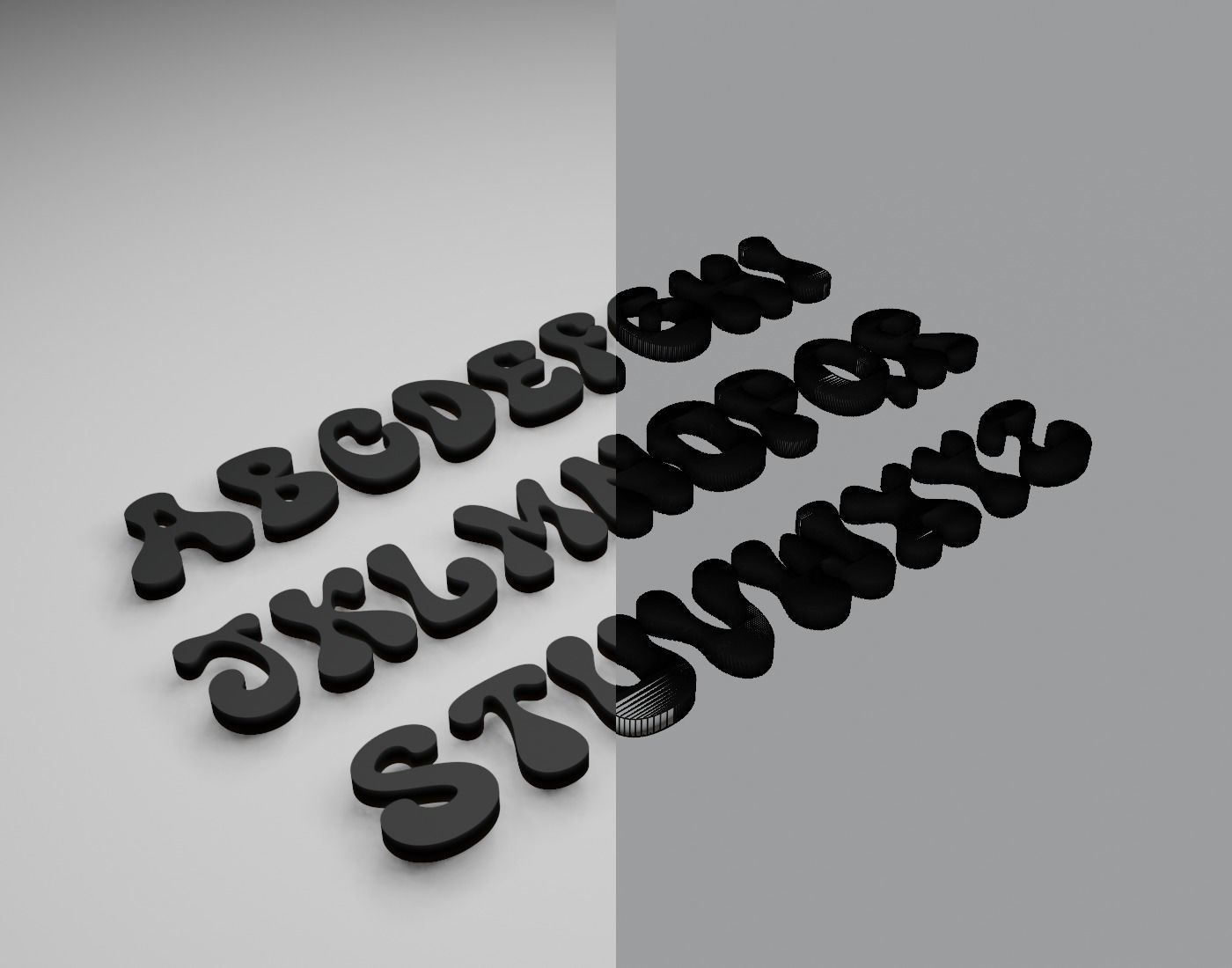 SuperWoobly Text Font 3D Printing STL Collection 3D print model_13