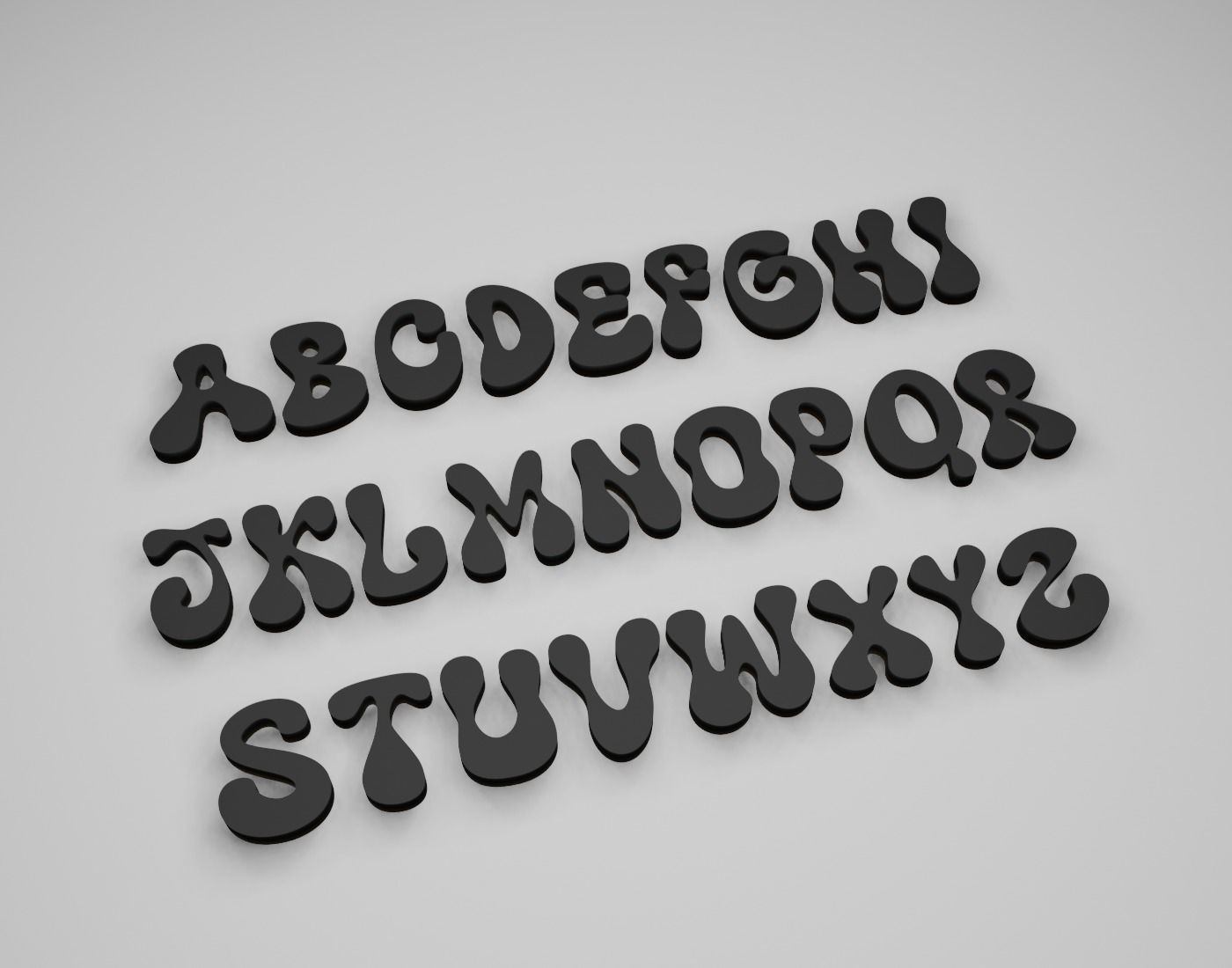 SuperWoobly Text Font 3D Printing STL Collection 3D print model_1