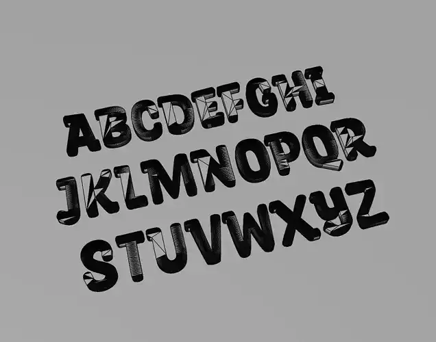 PartyConfettiRegular Text Font 3D Printing STL Collection