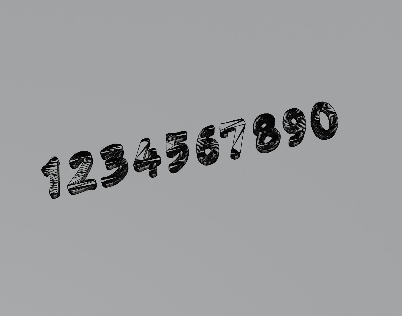 Ronysiswadi16Black Text Font 3D Printing STL Collection 3D print model_2