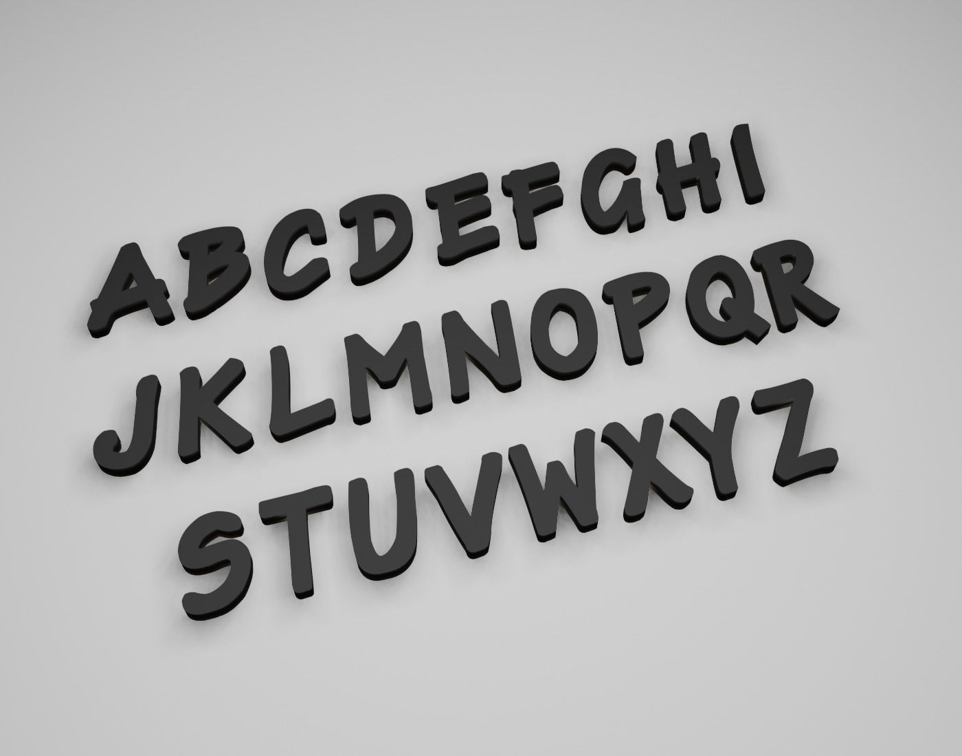 Ronysiswadi16Black Text Font 3D Printing STL Collection 3D print model_1