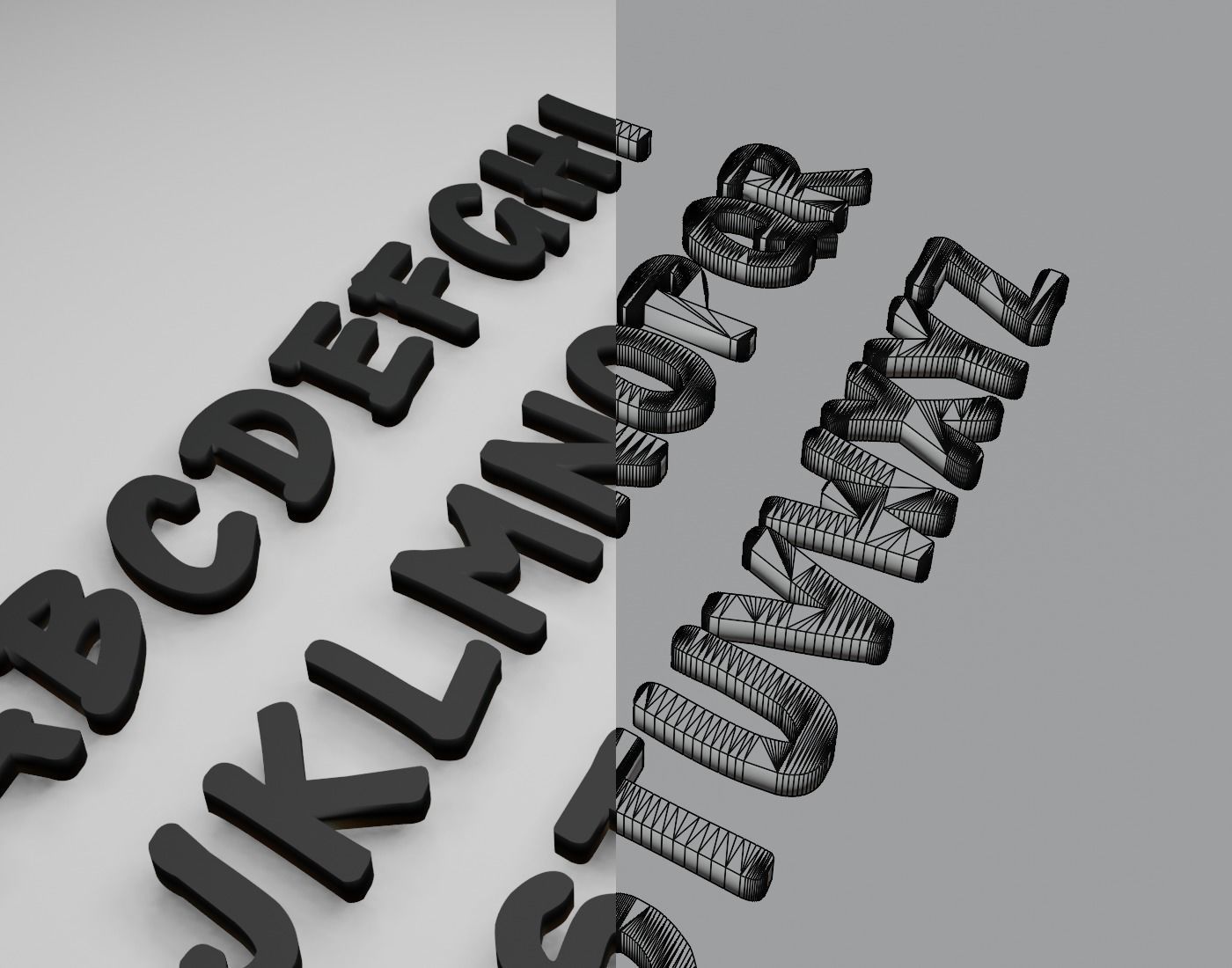 Ronysiswadi16Black Text Font 3D Printing STL Collection 3D print model_12