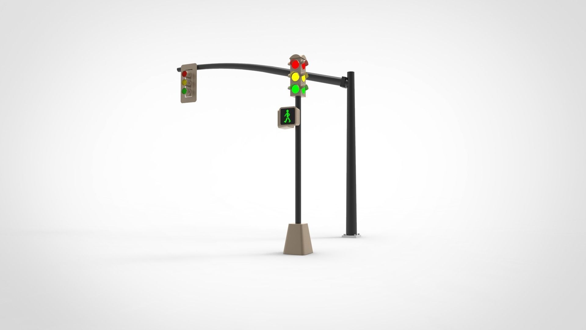 Street Traffic light 3D model_4