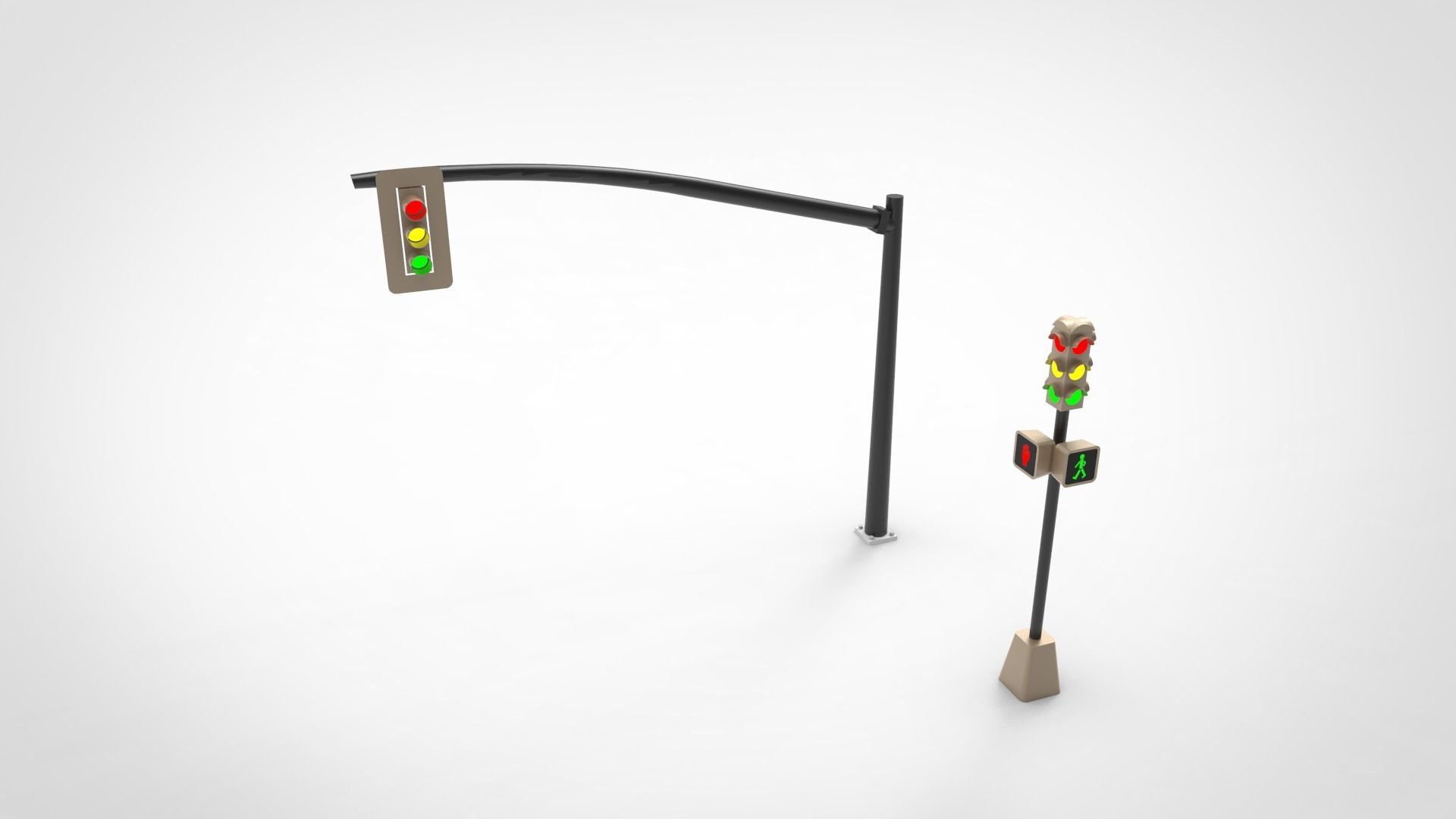 Street Traffic light 3D model_3
