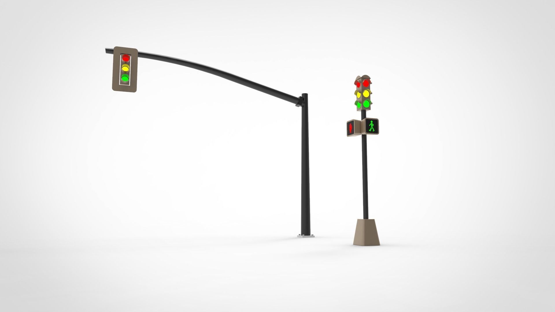 Street Traffic light 3D model_1
