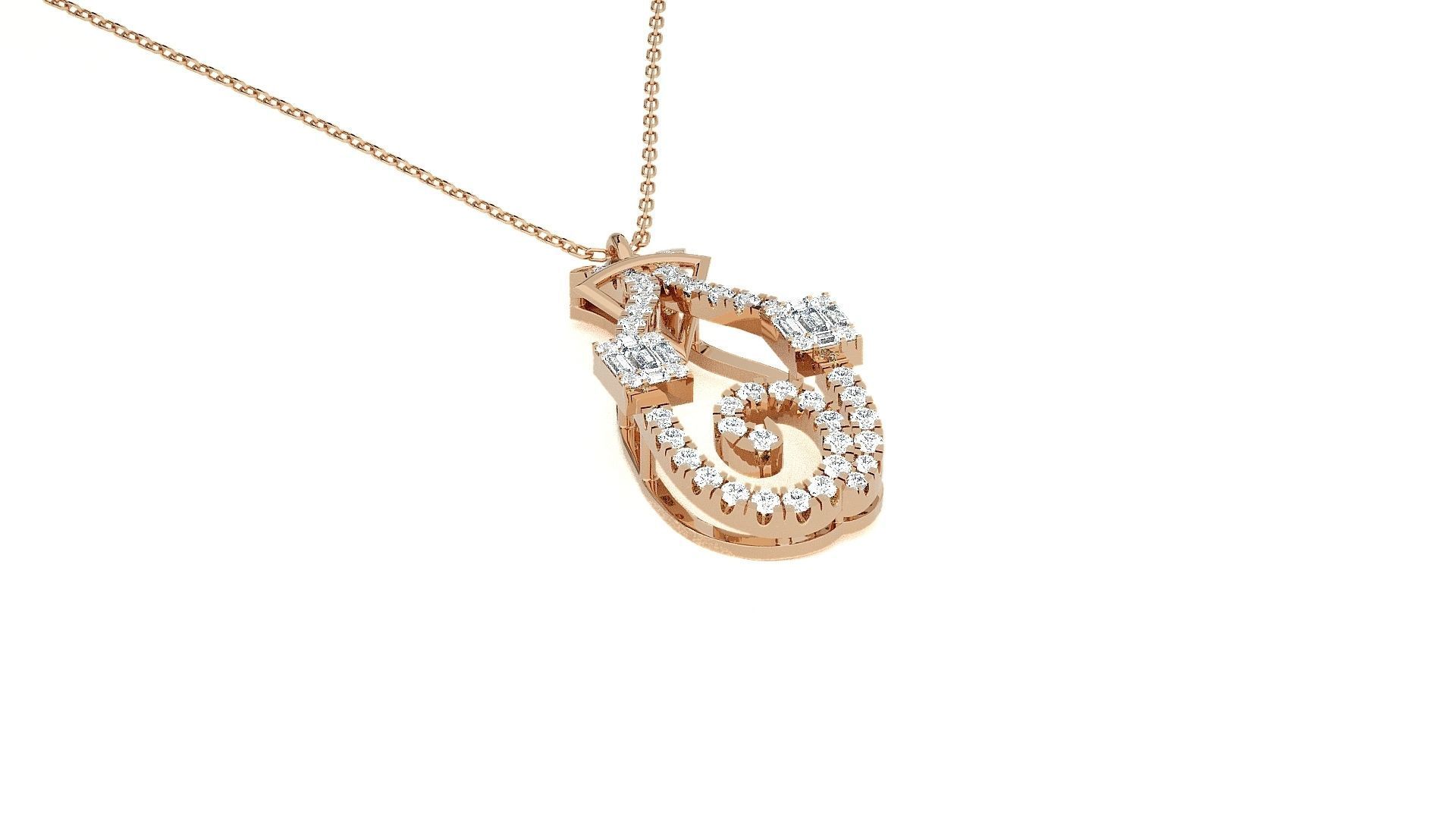 High Jewelry Pendant Earrings Set 3dm stl obj mtl gltf glb 3D print model_7