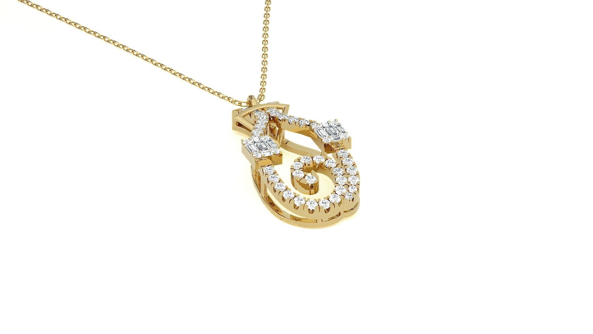 High Jewelry Pendant Earrings Set 3dm stl obj mtl gltf glb 3D print model_21