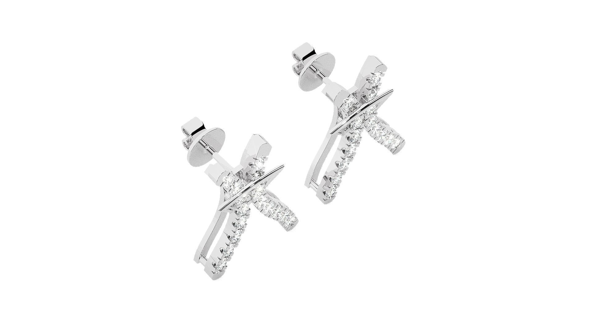 High Jewelry Pendant Earrings Set 3dm stl obj mtl gltf glb 3D print model_12