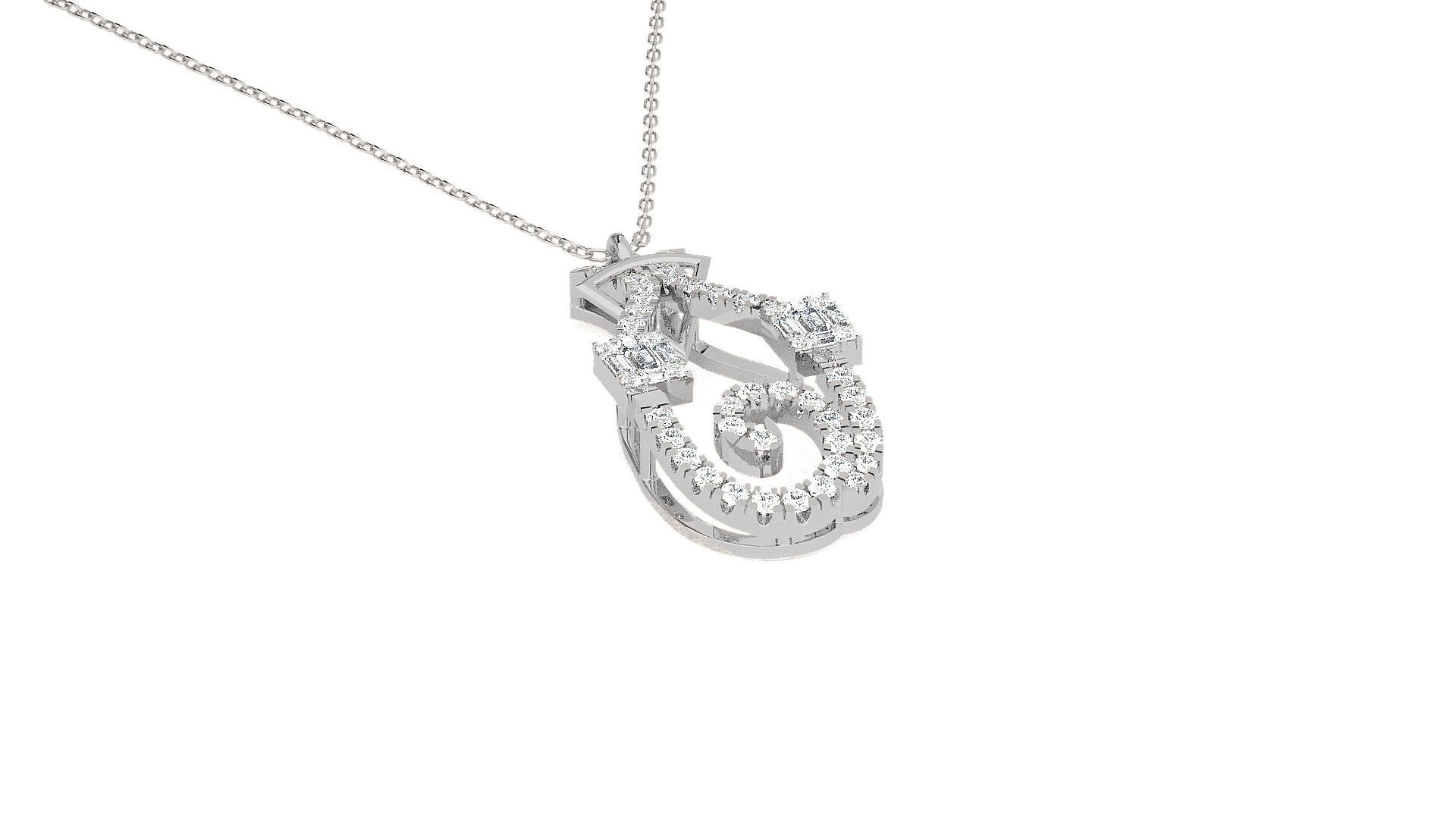 High Jewelry Pendant Earrings Set 3dm stl obj mtl gltf glb 3D print model_14